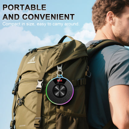 Tukio Bluetooth Speaker, lPX7 Waterproof Shower Portable Speaker with LED Light, Bluetooth 5.4 HD Stereo Sound, Digital Display with Suction Cup, Wireless Speaker for Outdoor Party Beach Bathroom